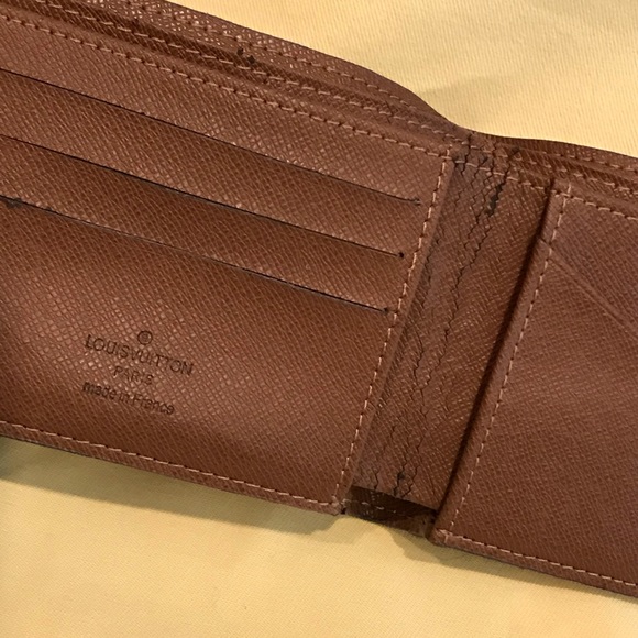 LOUIS VUITTON Monogram Wallet Bi-fold Multiple M60895 Brown Leather Vintage - Picture 2 of 8